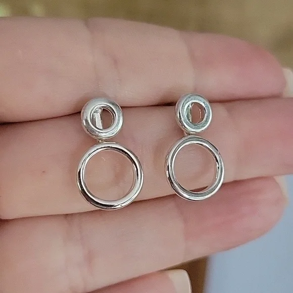 Front/Back Double Bubble Stud Earrings - Picture 4 of 6